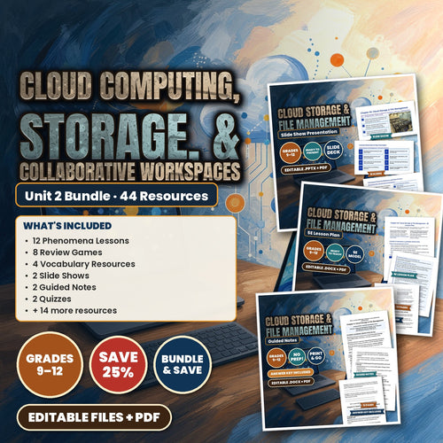 21st Century Technology Skills Unit 2: Cloud Computing, Storage, & Collaborative Workspaces Bundle cover