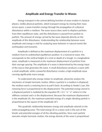 Amplitude and Energy Transfer in Waves Reading Worksheet sample page