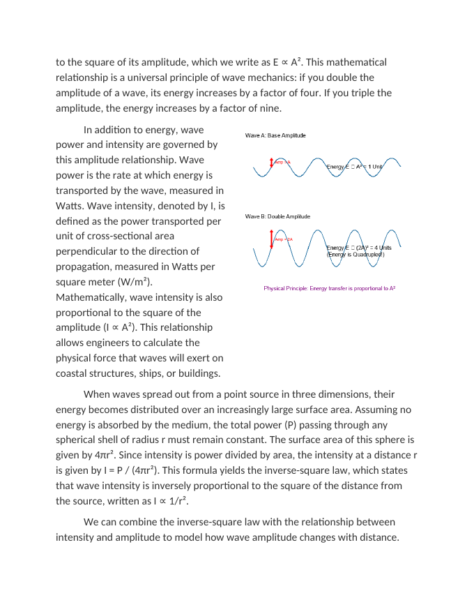 Amplitude and Energy Transfer in Waves Reading Worksheet sample page