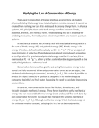 Applying the Law of Conservation of Energy Reading Worksheet sample page