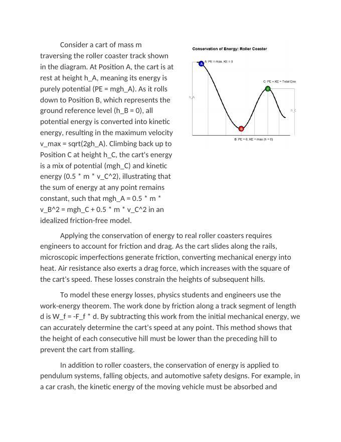 Applying the Law of Conservation of Energy Reading Worksheet sample page