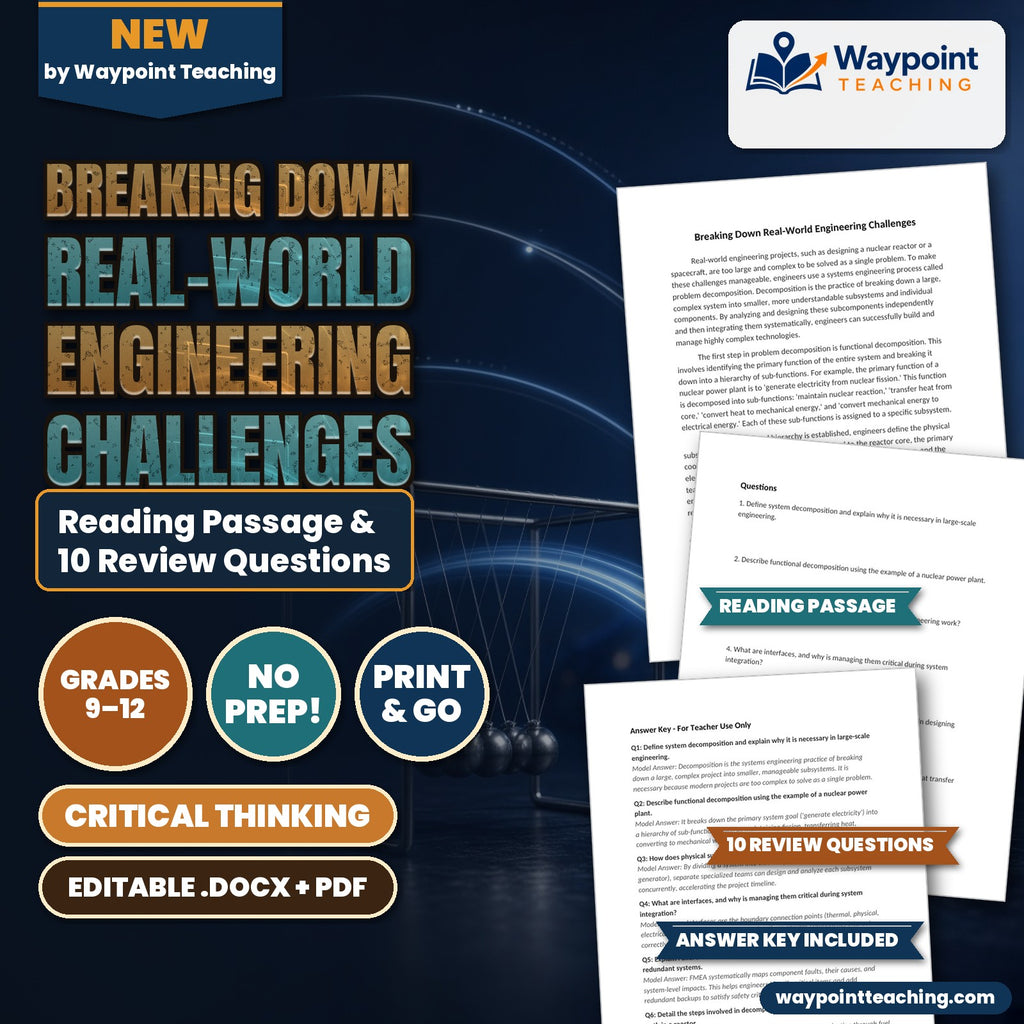 Breaking Down Real-World Engineering Challenges Reading Worksheet cover