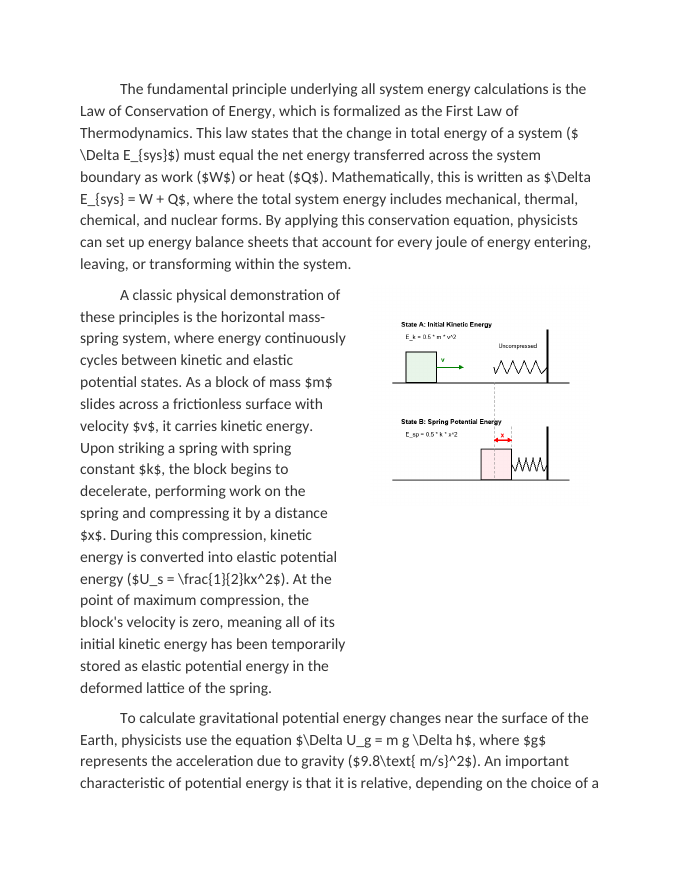 Calculating System Energy Changes Reading Worksheet sample page