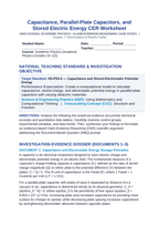 Capacitance, Parallel-Plate Capacitors, and Stored Electric Energy CER Phenomena Worksheet sample page