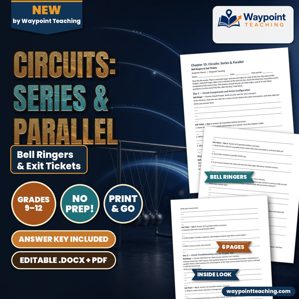 Circuits: Series & Parallel Bell Ringers & Exit Tickets cover