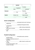 Circuits: Series & Parallel Guided Notes sample page