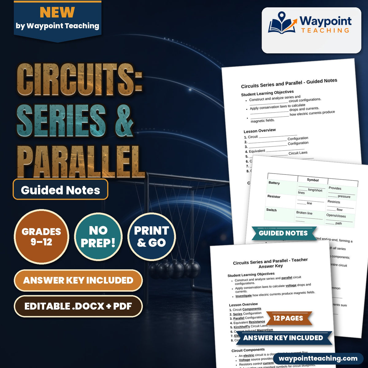 Circuits: Series & Parallel Guided Notes cover