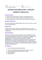 Circuits: Series & Parallel Interactive Simulation sample page
