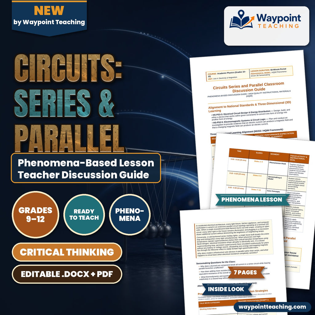 Circuits: Series & Parallel Phenomena-Based Lesson: Fault-Tolerant Household Parallel Wiring and the Persistent Supercurrents in Closed Superconducting Maglev Loops Teacher Discussion Guide cover