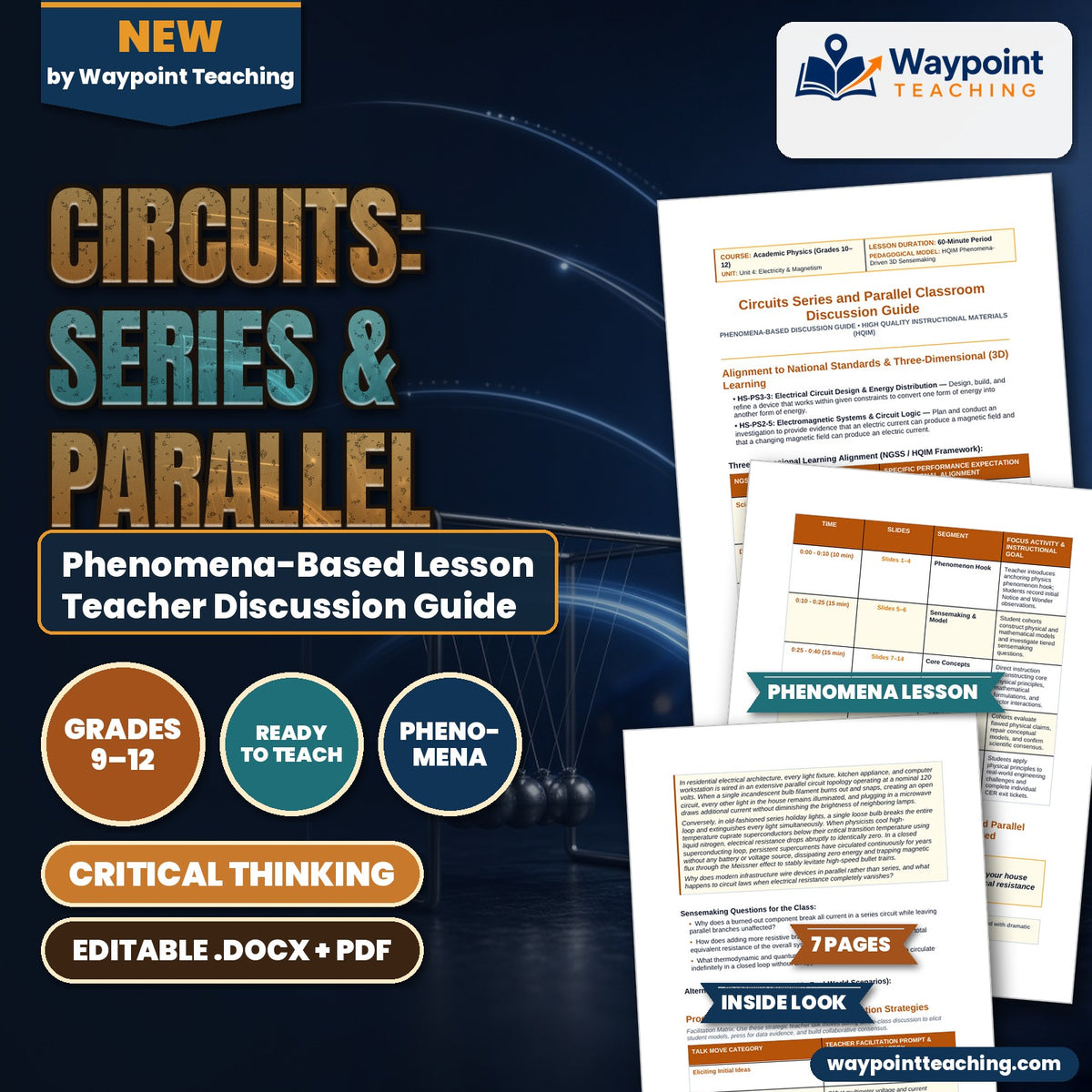 Circuits: Series & Parallel Phenomena-Based Lesson: Fault-Tolerant Household Parallel Wiring and the Persistent Supercurrents in Closed Superconducting Maglev Loops Teacher Discussion Guide cover