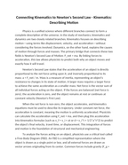 Connecting Kinematics to Newton's Second Law Reading Worksheet sample page