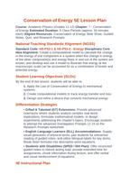 Conservation of Energy 5E Lesson Plan sample page