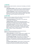 Conservation of Energy 5E Lesson Plan sample page