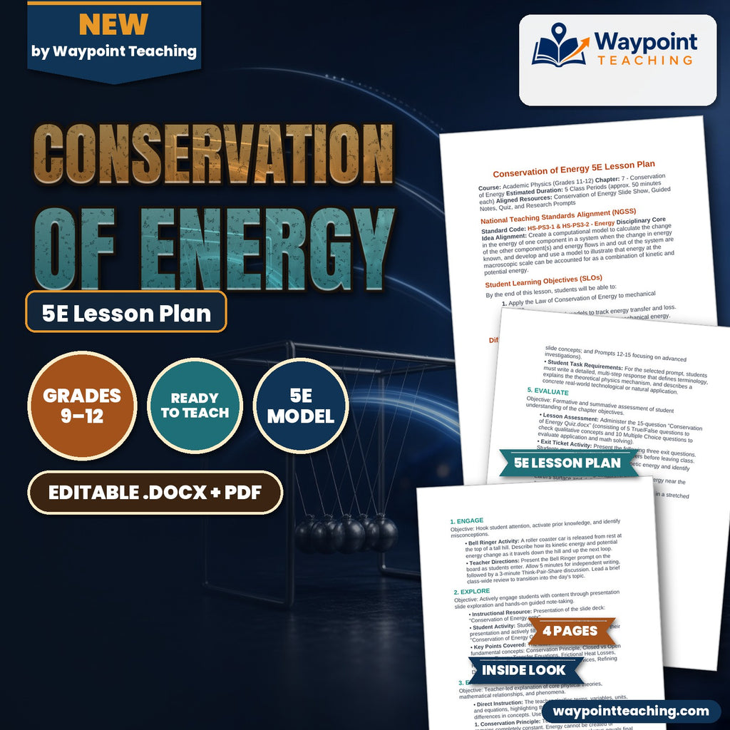 Conservation of Energy 5E Lesson Plan cover