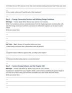 Conservation of Energy Bell Ringers & Exit Tickets sample page