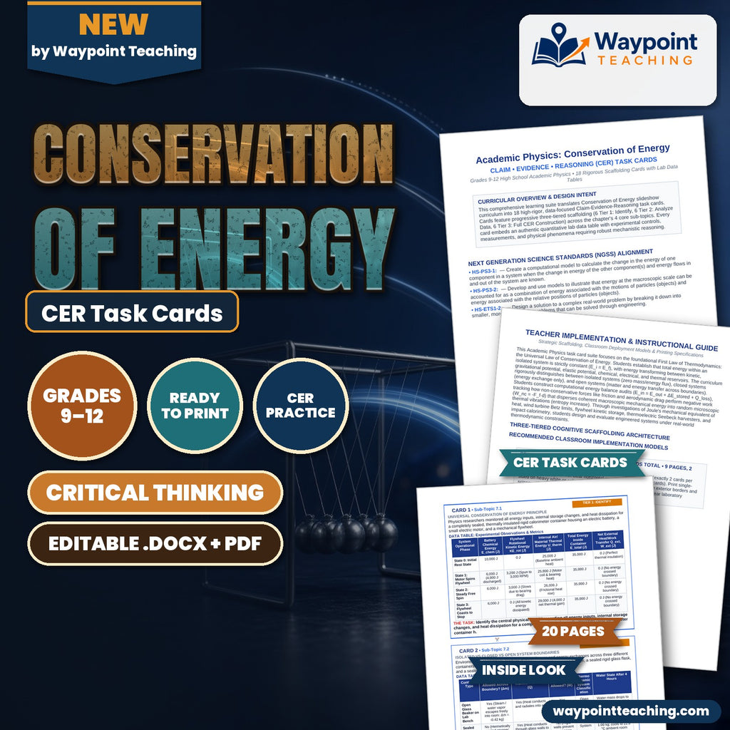 Conservation of Energy CER Task Cards cover