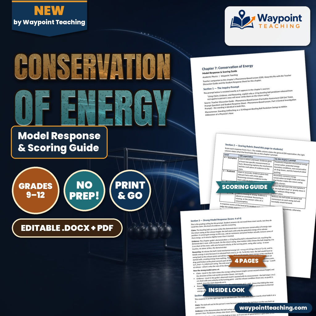Conservation of Energy Model Response & Scoring Guide cover