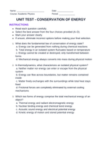 Conservation of Energy Unit Test sample page