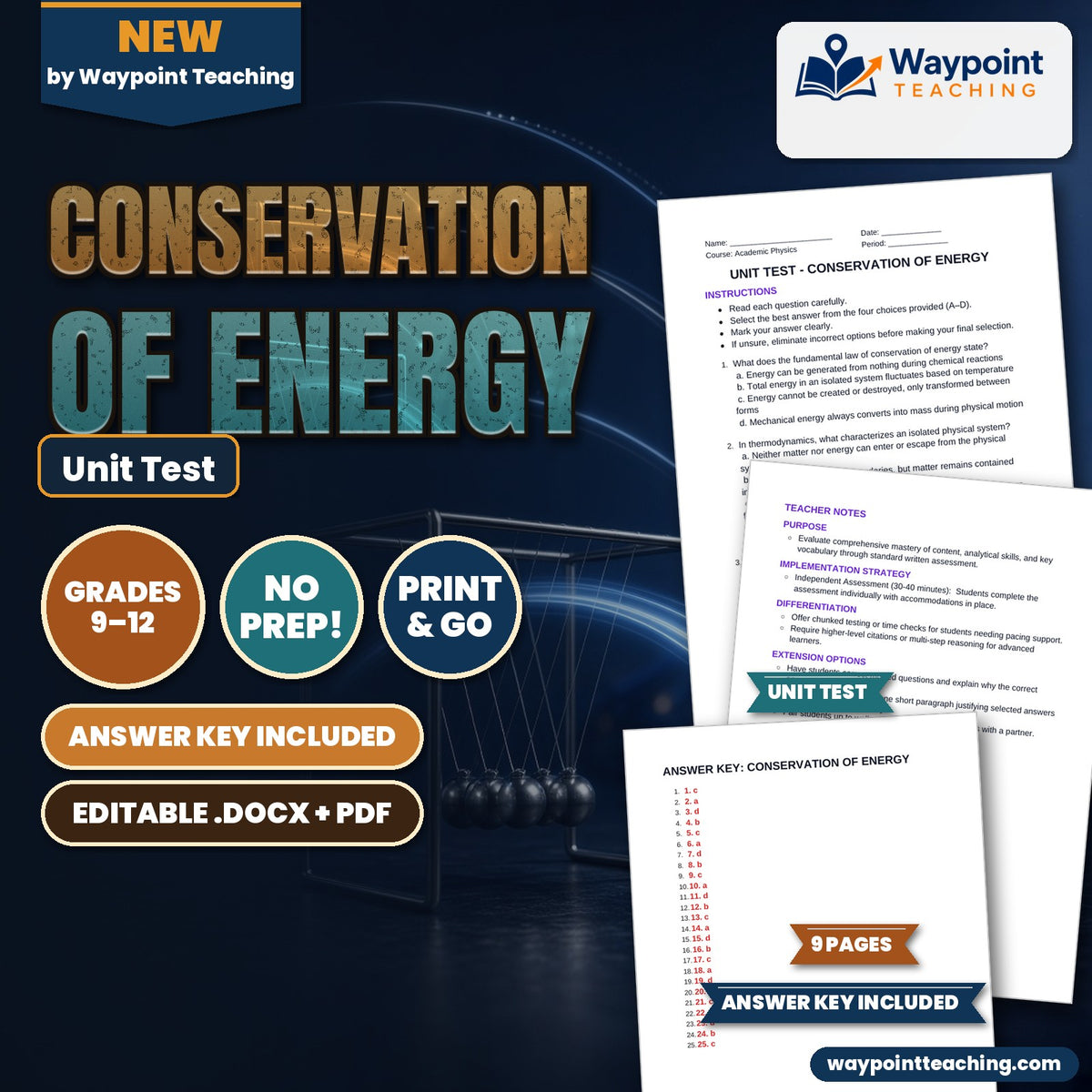 Conservation of Energy Unit Test cover