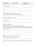 Electric Charge & Electric Fields Bell Ringers & Exit Tickets sample page