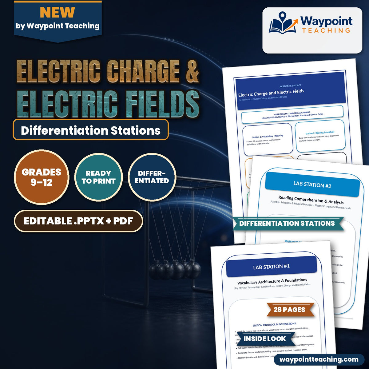 Electric Charge & Electric Fields Differentiation Stations cover