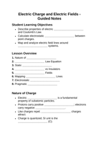 Electric Charge & Electric Fields Guided Notes sample page