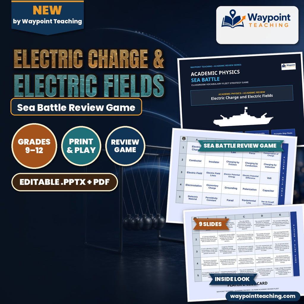 Electric Charge & Electric Fields Sea Battle Review Game cover