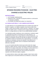 Electric Charge & Electric Fields Spanish Reading Passage & Comprehension Questions sample page