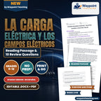 Electric Charge & Electric Fields Spanish Reading Passage & Comprehension Questions cover
