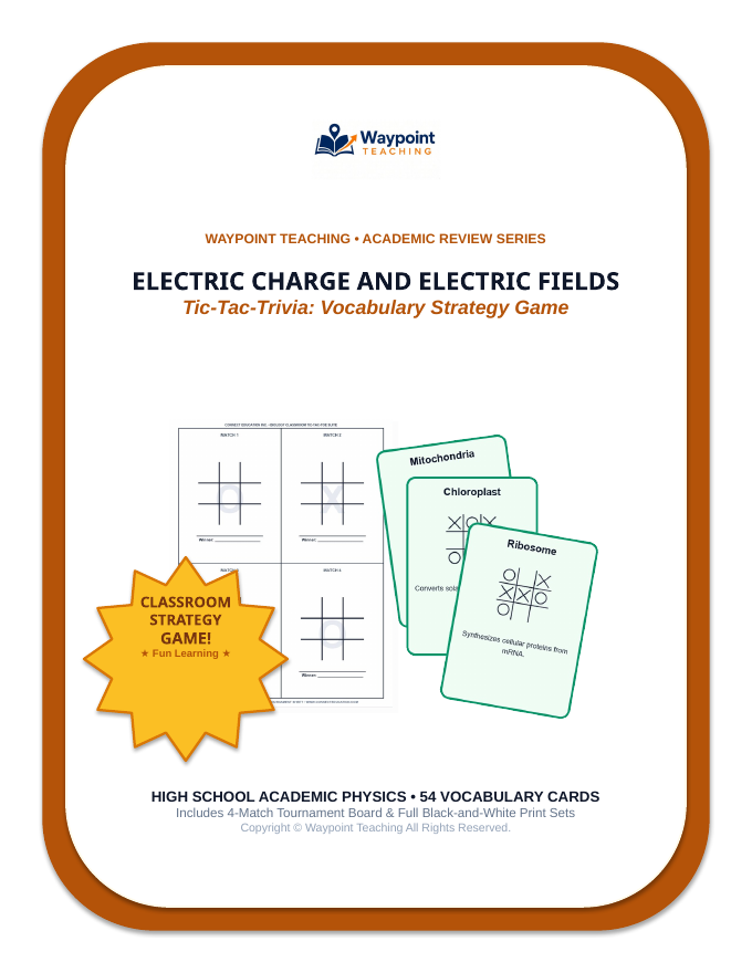 Electric Charge & Electric Fields Tic-Tac-Toe Review Game sample page