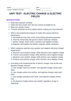 Electric Charge & Electric Fields Unit Test sample page
