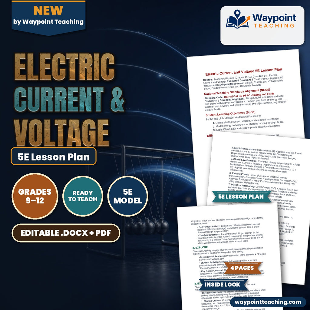 Electric Current & Voltage 5E Lesson Plan cover