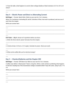 Electric Current & Voltage Bell Ringers & Exit Tickets sample page