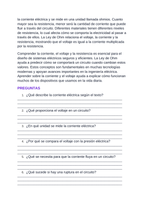 Electric Current & Voltage Spanish Reading Passage & Comprehension Questions sample page
