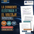 Electric Current & Voltage Spanish Reading Passage & Comprehension Questions cover
