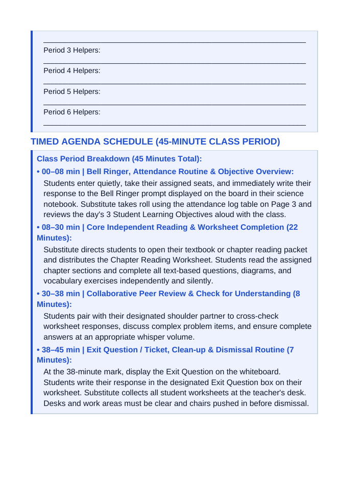 Electric Current & Voltage Substitute Lesson Plan sample page