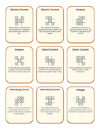 Electric Current & Voltage Tic-Tac-Toe Review Game sample page