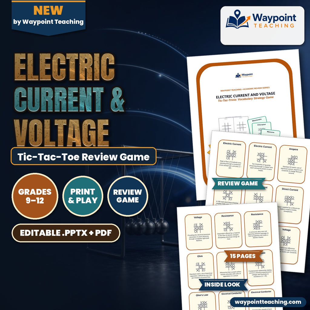 Electric Current & Voltage Tic-Tac-Toe Review Game cover