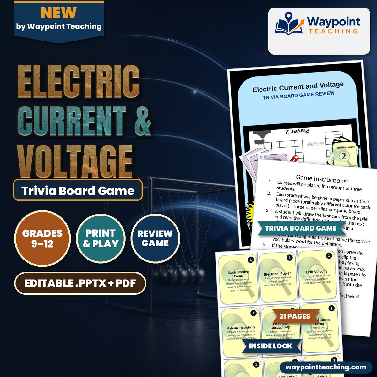 Electric Current & Voltage Trivia Board Game cover