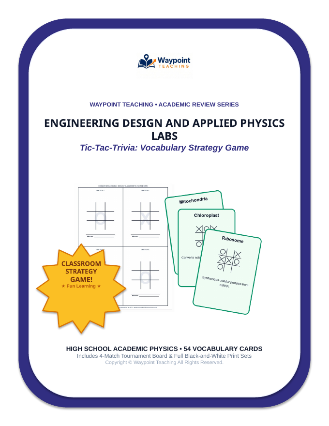Engineering Design & Applied Physics Labs Tic-Tac-Toe Review Game sample page