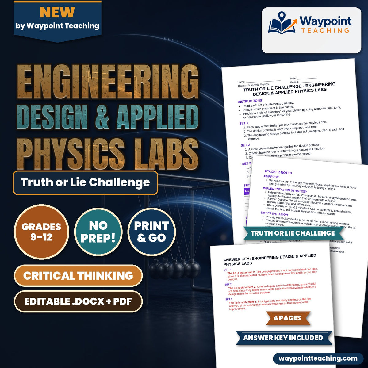 Engineering Design & Applied Physics Labs Truth or Lie Challenge cover