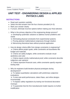 Engineering Design & Applied Physics Labs Unit Test sample page