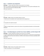 Forces: Friction, Gravity, & Applied Forces Bell Ringers & Exit Tickets sample page