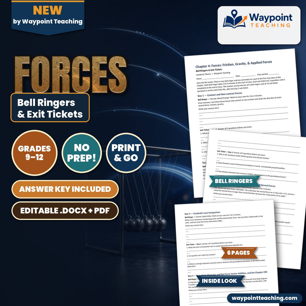 Forces: Friction, Gravity, & Applied Forces Bell Ringers & Exit Tickets cover