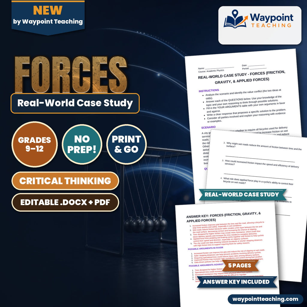 Forces: Friction, Gravity, & Applied Forces Real-World Case Study cover
