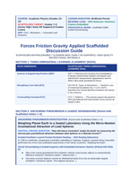 Forces: Friction, Gravity, & Applied Forces Scaffolded Phenomena-Based Lesson: Weighing Planet Earth in a Sealed Laboratory Using the Micro-Newton Gravitational Attraction of Lead Spheres Teacher Discussion Guide sample page