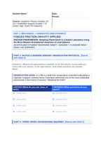 Forces: Friction, Gravity, & Applied Forces Scaffolded Phenomena-Based Lesson: Weighing Planet Earth in a Sealed Laboratory Using the Micro-Newton Gravitational Attraction of Lead Spheres Student Response Sheet sample page