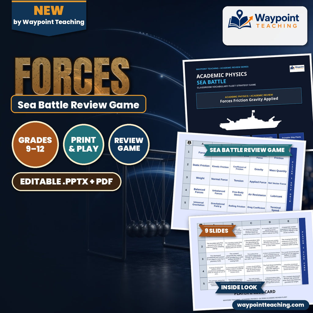 Forces: Friction, Gravity, & Applied Forces Sea Battle Review Game cover