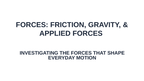 Forces: Friction, Gravity, & Applied Forces Substitute Slideshow & Teacher Guide sample page