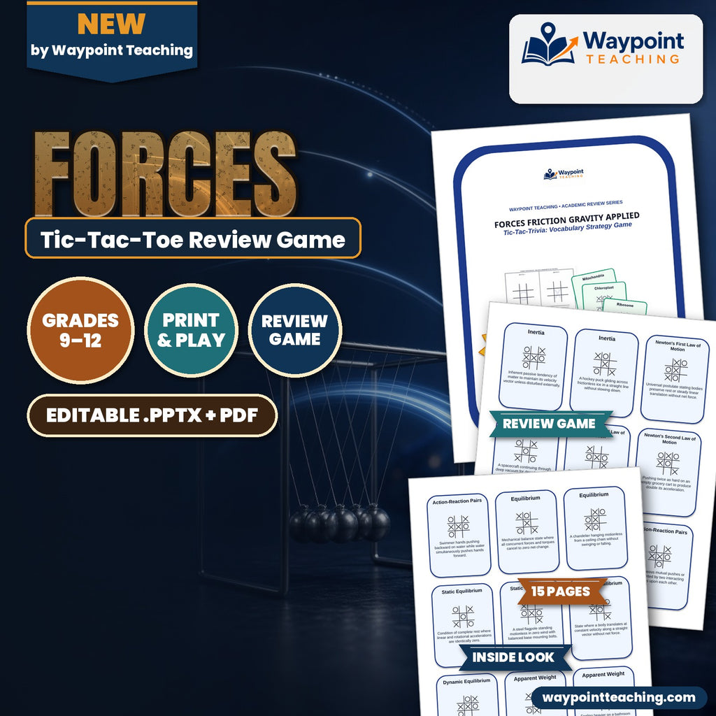 Forces: Friction, Gravity, & Applied Forces Tic-Tac-Toe Review Game cover